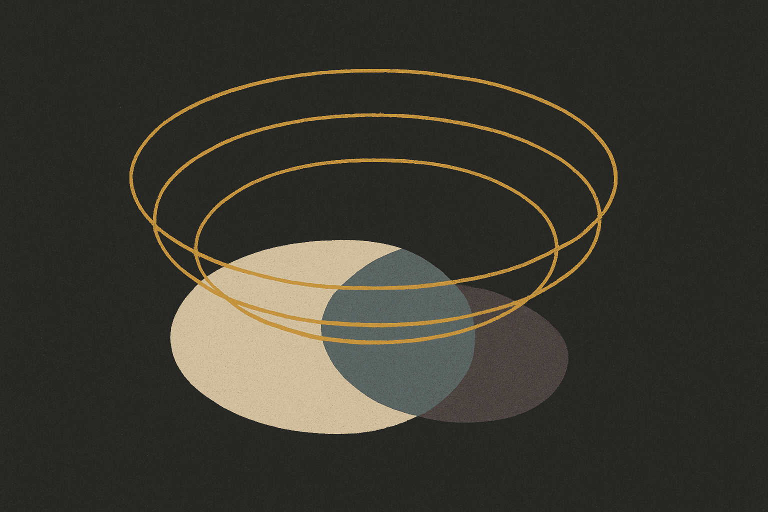 An editorial illustration of a brass nameplate engraved with a compass rose, set against a cream paper field.